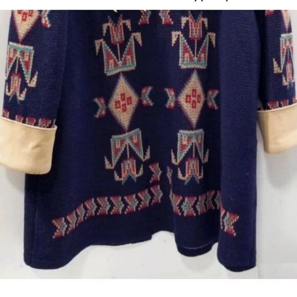 VTG Jean Sweet Original Knits USA Native Tribal Fringe Bead Coat Sweater Women L - Picture 6 of 7